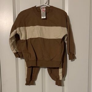 Mickey toddler Brown and Cream Sweatshirt set